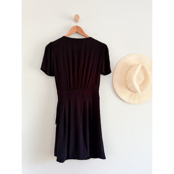 Sézane | Sezane | Robe Delhi Mini Wrap Dress in Black | Sz FR 38 / US Sz 6 - Picture 10 of 11